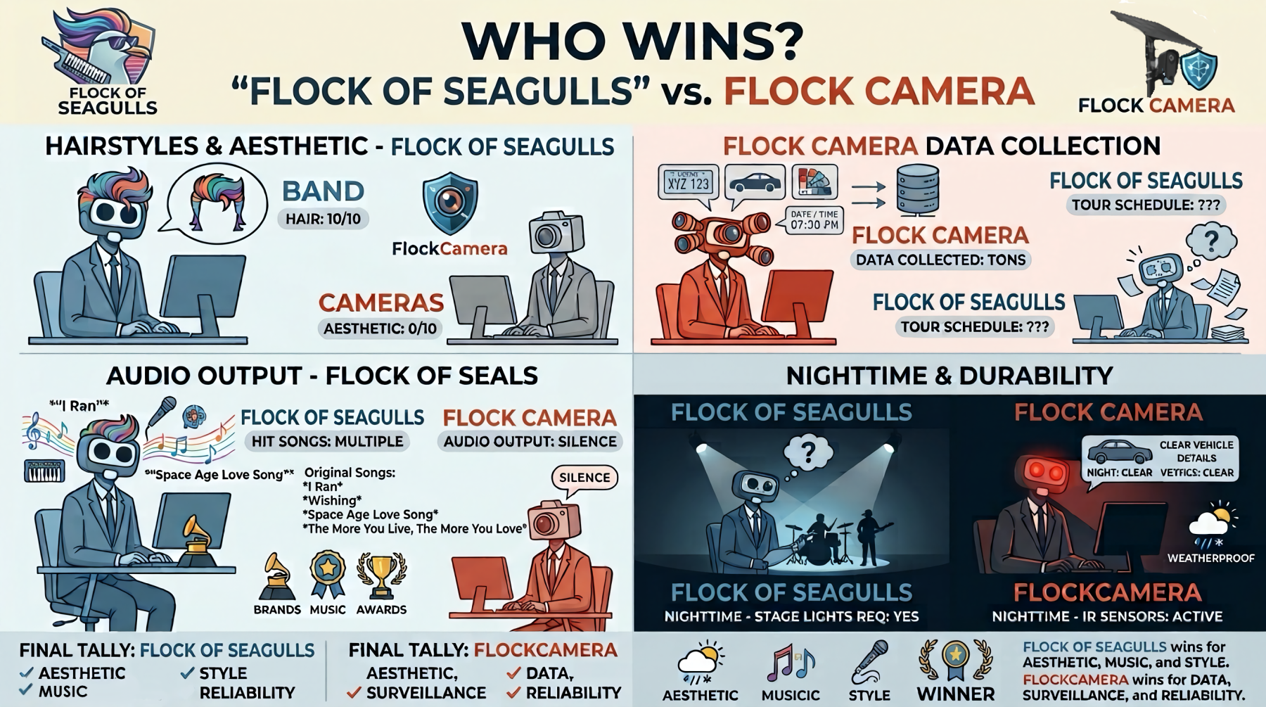 Fock of Seagulls vs Flock Camera