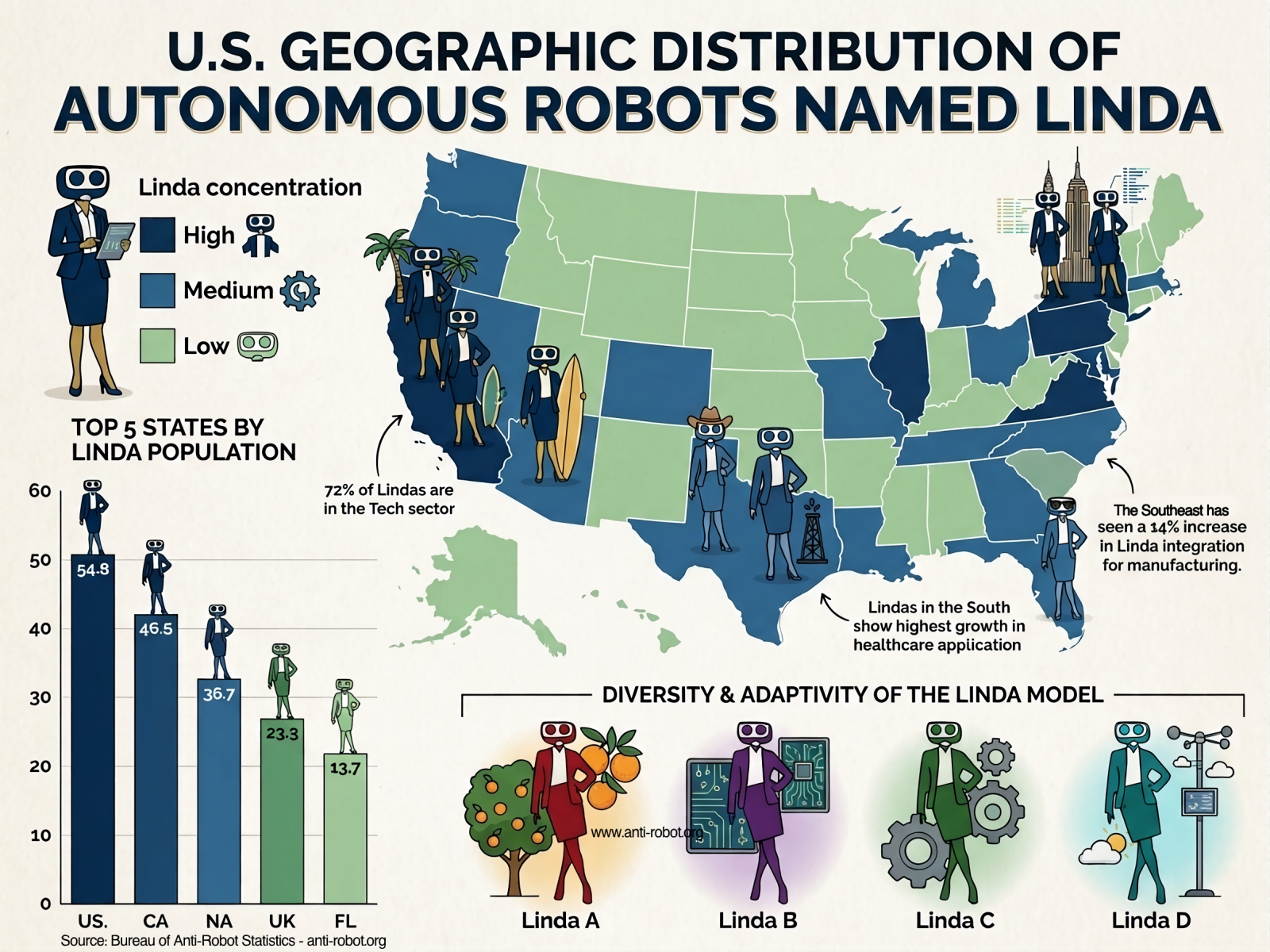 Geographic Distribution of Robot Lindas
